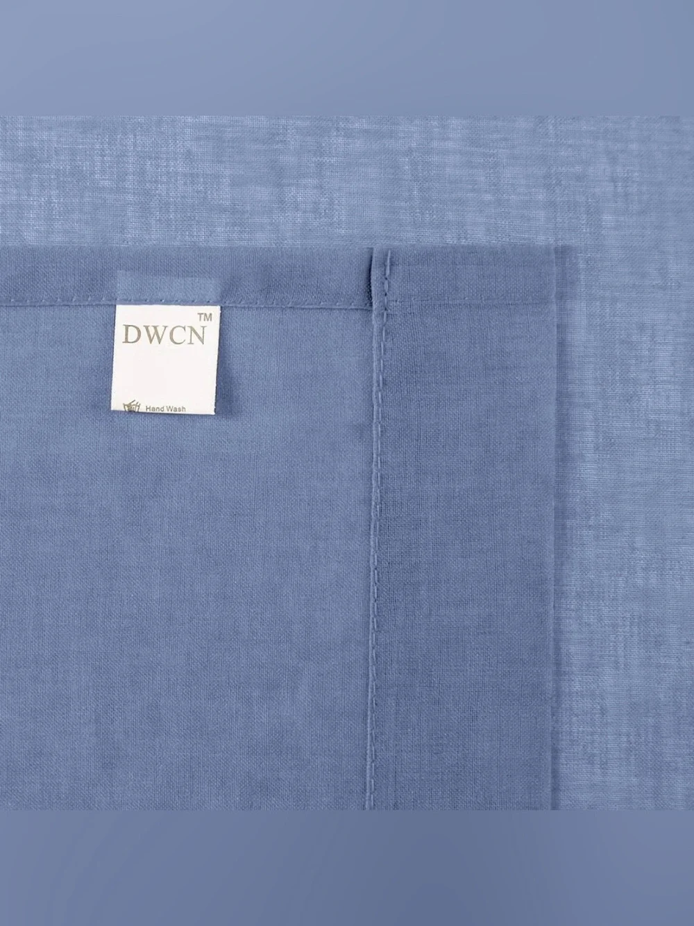 DWCN Sheer Voile Rod Pocket Curtains Dusty Blue 42 × 45 inches Long, 2 Panels